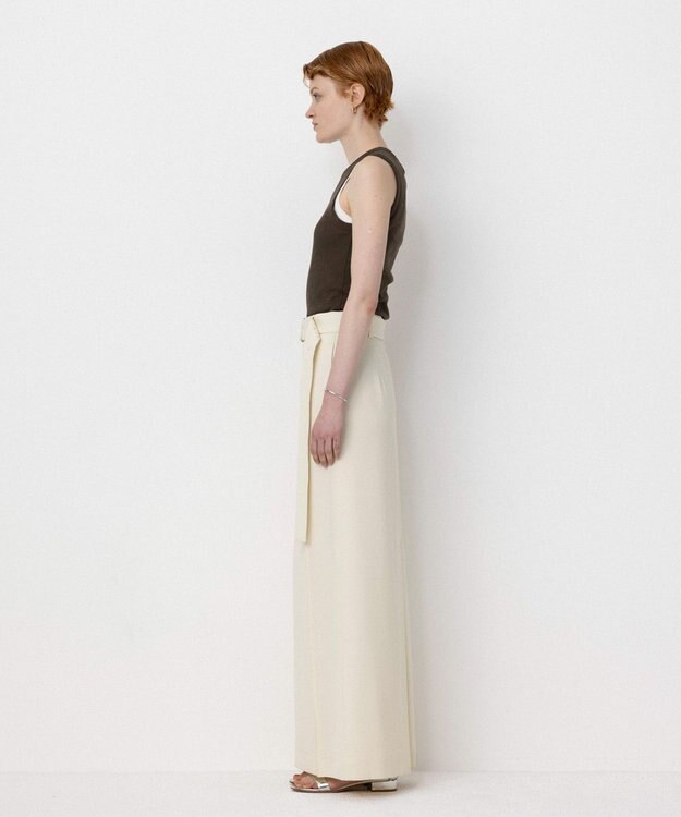 NAVE 【Nave・セットアップ可】ウールポリエステルツイルスカート アイボリー系