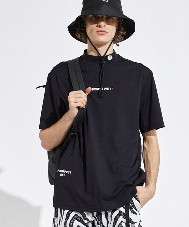 PW CIRCULUS 【UVカット / 吸水速乾 / 伸縮性抜群】【MEN】NEW バックメッシュモック T ブラック系