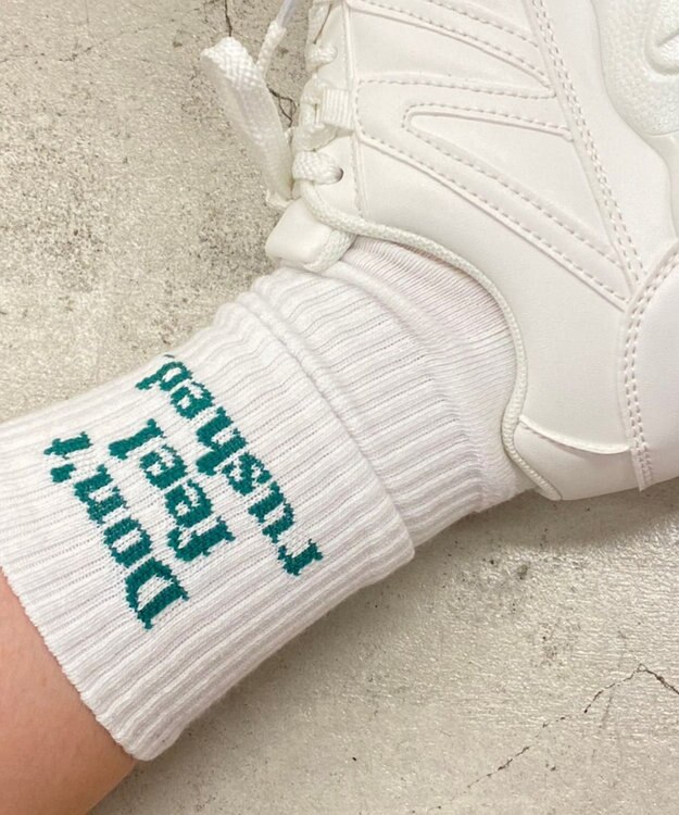 WEGO カラーロゴリブソックス グリーン