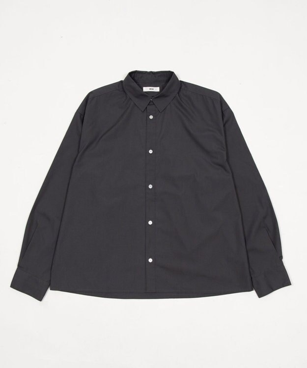 WEGO 【ユニセックス着用ITEM/MLサイズ展開】クロップドブロードシャツ ブラック中濃色