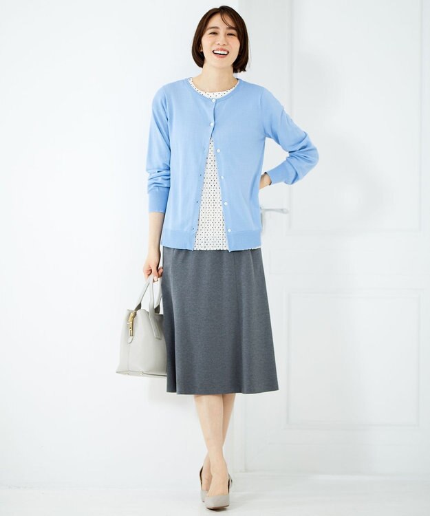 自由区 【WEB限定】ニットカーディガン×ブラウス セット アイボリー系9