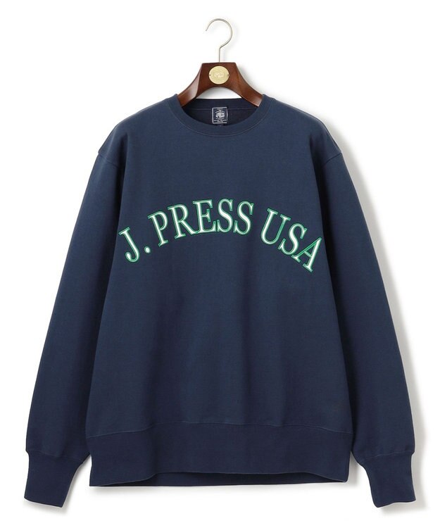 J.PRESS MEN 【J.PRESS ORIGINALS】FABRIC LOGO SWEATSHIRT ネイビー系