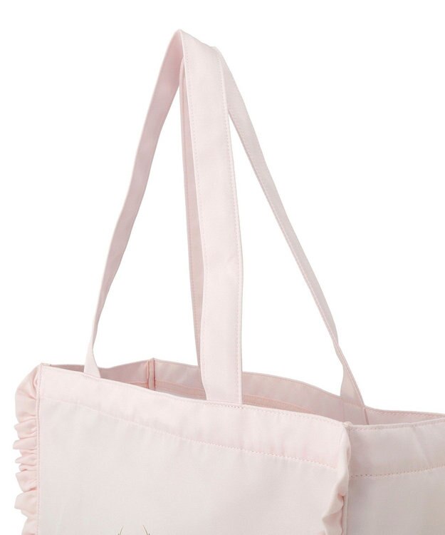 Maison de FLEUR サテンフリルスクエアトートバッグ Pink