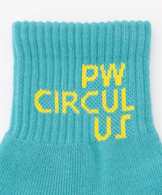PW CIRCULUS 【虫よけ加工】【MEN】ブランドロゴ ショートソックス  ゴルフ ブルー系
