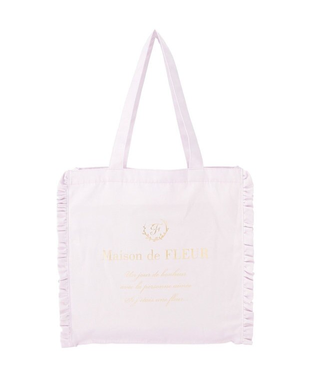 Maison de FLEUR サテンフリルスクエアトートバッグ Lavender