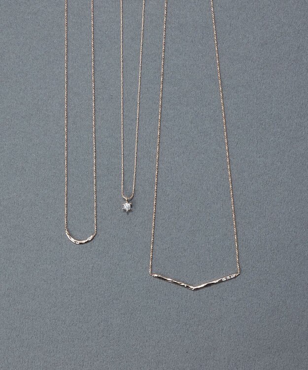 Phoebe 〈金属アレルギー対応〉スターリービジューネックレス 一粒石/定番 シャンパンゴールド