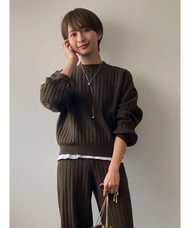 Green Parks リブニットプルオーバー Khaki