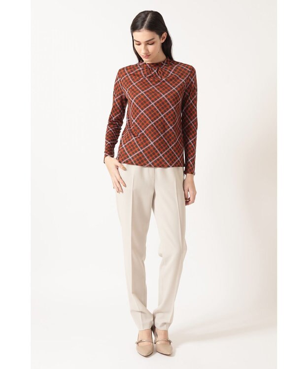 DAKS ファインメリノ ハイネックカットソー ブラウン