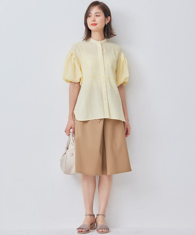 組曲 【WEB限定】オシャクロスキュロットパンツ ベージュ系