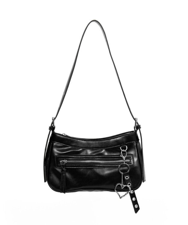 WEGO チャーム付きハトメベルトバッグ ブラック