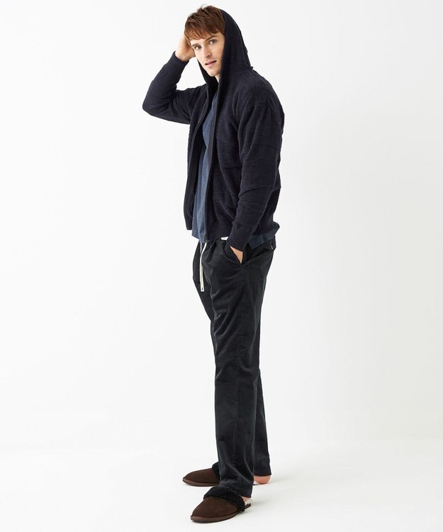 JOSEPH ABBOUD MOUNTAIN 【SPACE／UNISEX】ベアフリースカモフラージュ パーカー ネイビー系