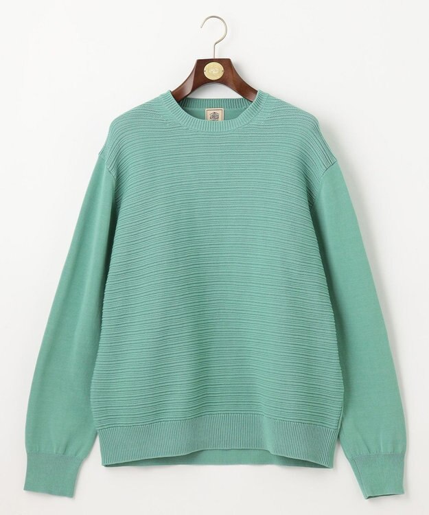 J.PRESS MEN 【KING SIZE】ドライコットン シャドーボーダーニット ライトグリーン系