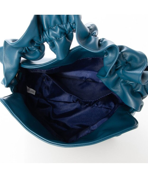 UNBILLION kakatoo フリルハンドルフラップショルダーバッグ ブルー