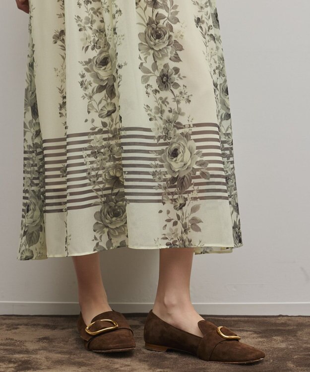 GRACE CONTINENTAL フラワープリントティアードワンピース イエロー