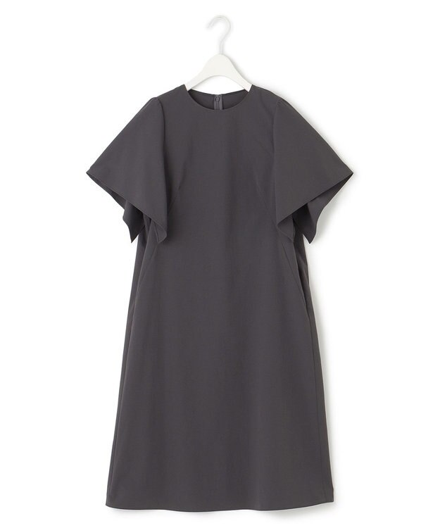 ICB 【洗える】ヴィンテージスパンブロード ワンピース チャコール系