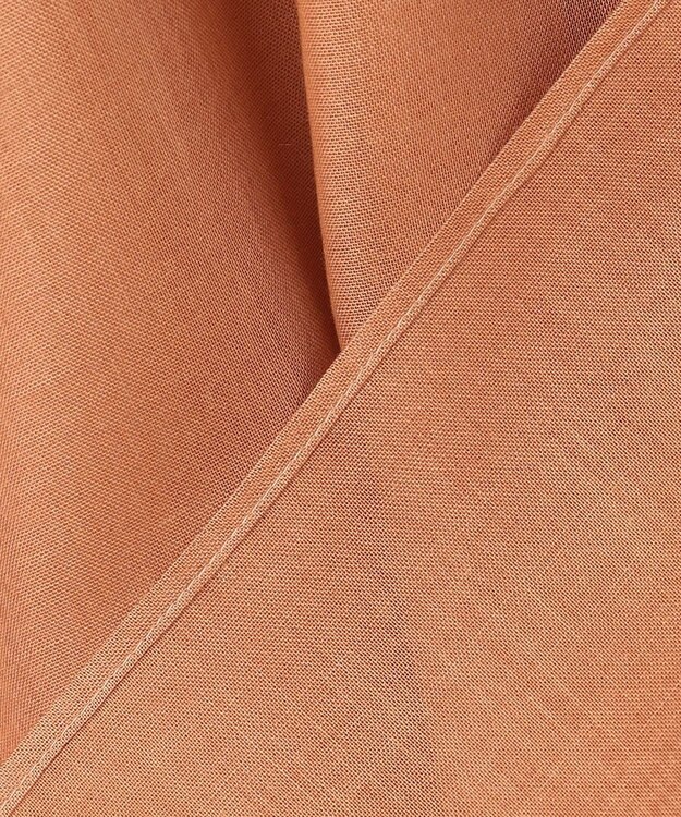 23区 【洗える】ソフトシアーフィルム ギャザー ブラウス ライトオレンジ系