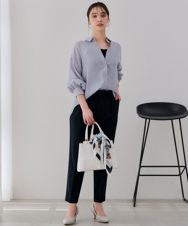 ANY SIS S 【接触冷感】シアー ブラウス ライトブルー