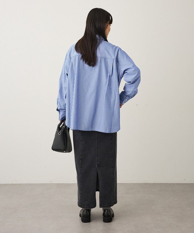 CRAFT STANDARD BOUTIQUE レギュラーカラーオーバーサイズシャツ Blue