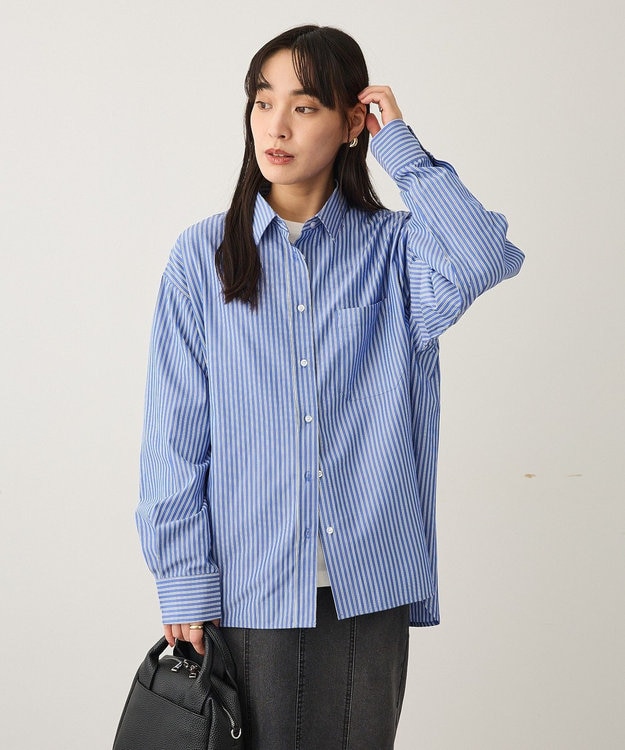 CRAFT STANDARD BOUTIQUE レギュラーカラーオーバーサイズシャツ Blue