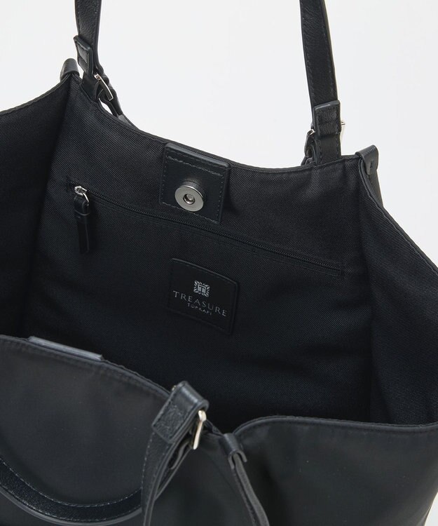 TOPKAPI 【TREASURE TOPKAPI】ナイロン 2way レザーハンドル トートバッグ ブラック