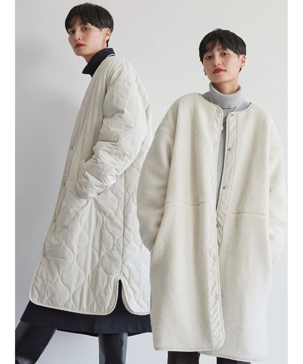 AMERICAN HOLIC 【WEB限定】あったかリバーシブルキルティングコート Ivory