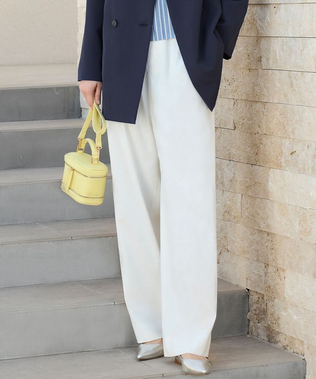 自由区 L 【セットアップ対応・洗える】LIPストレッチワイドストレート パンツ オフ