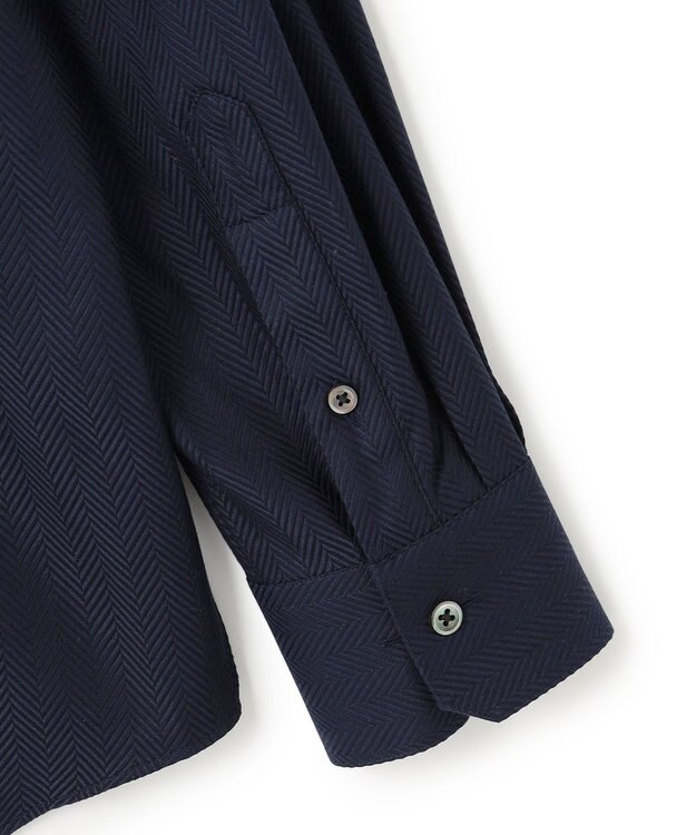 JOSEPH HOMME 【ドレスシャツ】ヘリンボンシャツ レギュラーカラードレスシャツ ネイビー系