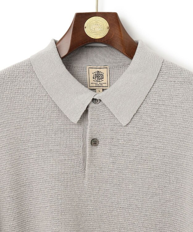 J.PRESS MEN 【WEB・一部店舗限定】ニットポロシャツ ライトグレー系