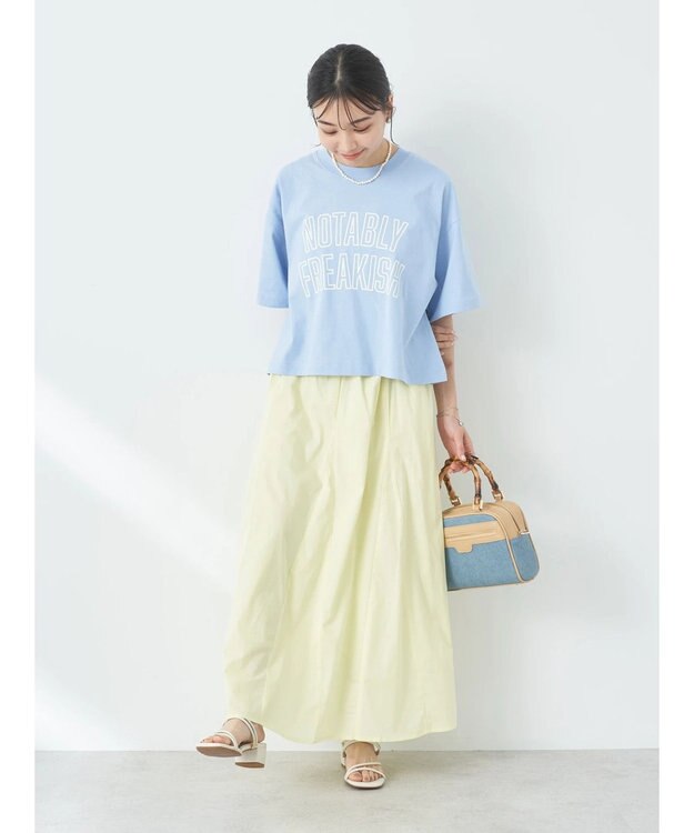 earth music&ecology ポプリンフレアスカート Yellow