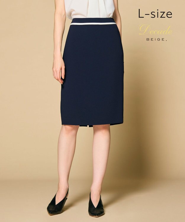 BEIGE， 【洗える・L-size】CINDY / タイトスカート Navy × White