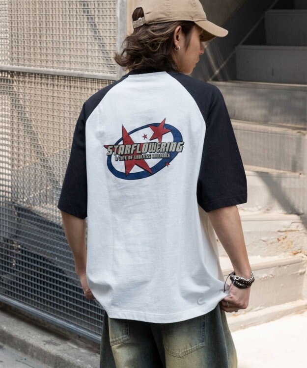 WEGO 【ユニセックス着用ITEM】ラグラングラフィックBIG　T（SS） ブラック