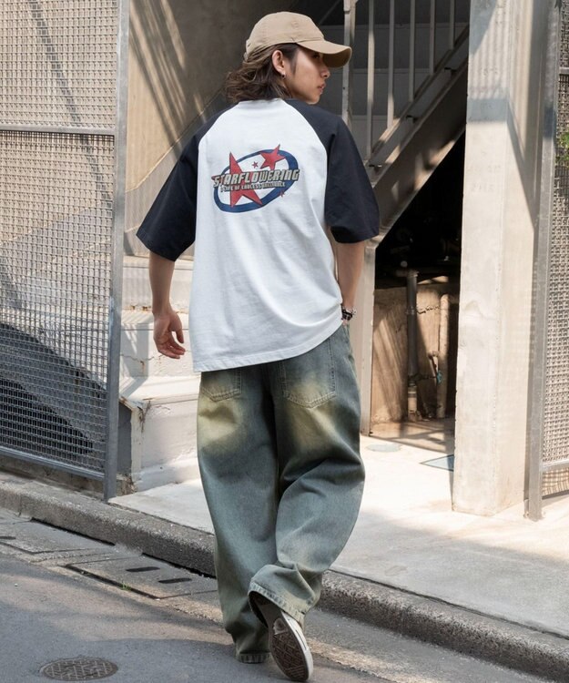 WEGO 【ユニセックス着用ITEM】ラグラングラフィックBIG　T（SS） ブラック