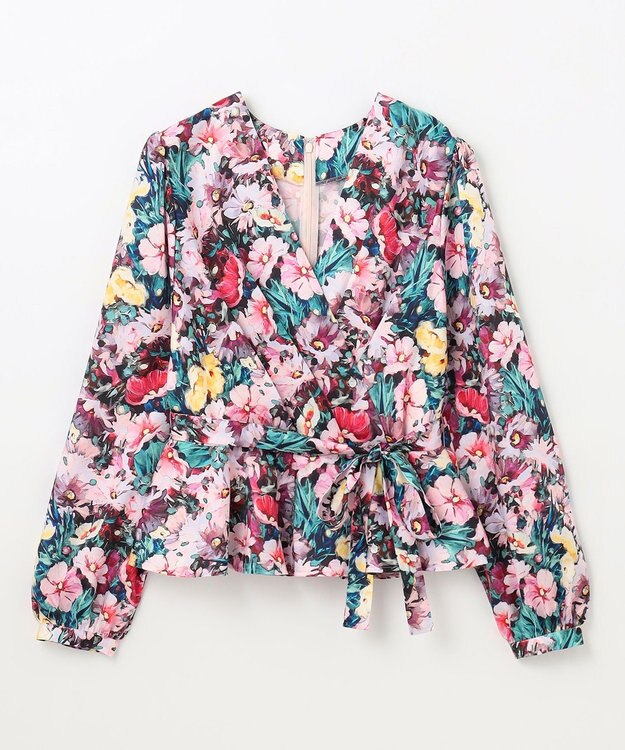 GRACE CONTINENTAL グラデフラワープリントトップ ピンク