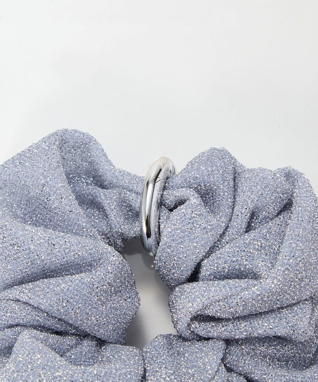 Phoebe メタルグリッターシュシュ　ライトグレー ライトグレー