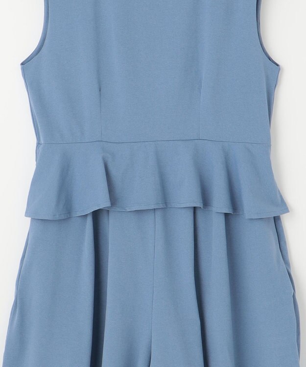 Feroux 【接触冷感・UVカット・吸水速乾】ラッシュガードペプラム オールインワン ブルー系