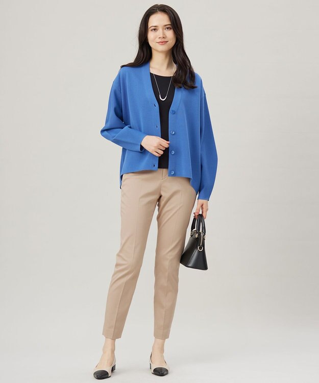 自由区 S 【UVカット・接触冷感・洗える】コットンサテンテーパード パンツ ベージュ