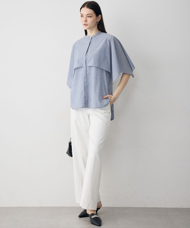 ICB 【先行予約】シルフィーローン ハンカチーフスリーブブラウス デニムストライプ