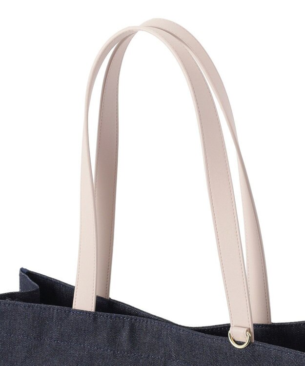 Maison de FLEUR デニムブランドロゴスクエアトートバッグ Indigo