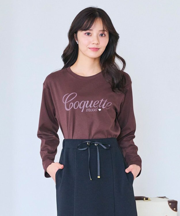 Feroux レタード カットソー ダークブラウン系