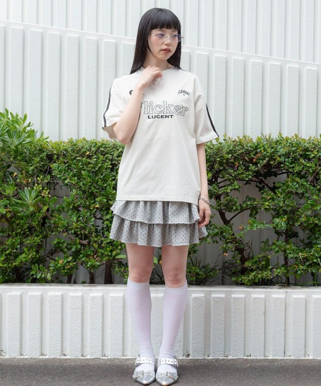 WEGO 【ユニセックス着用ITEM】スリーブラインロゴBIG　T（SS） オフホワイト