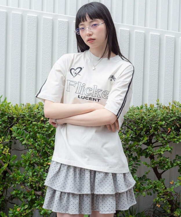 WEGO 【ユニセックス着用ITEM】スリーブラインロゴBIG　T（SS） オフホワイト