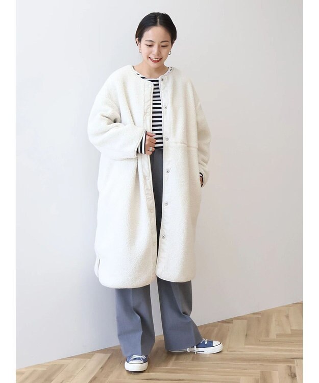 AMERICAN HOLIC 【WEB限定】あったかリバーシブルキルティングコート Ivory