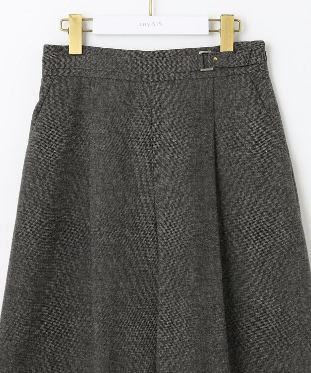 ANY SIS ホームスパンワイドクロップド パンツ チャコールグレー