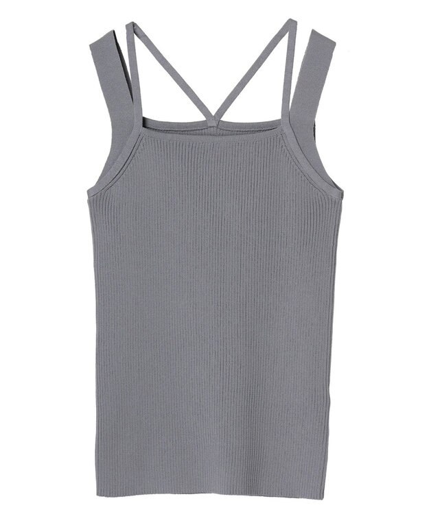 earth music&ecology レイヤードニットタンクトップ Blue