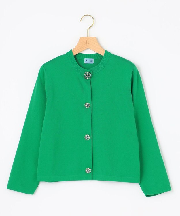 組曲 S 【組曲×setsuko sagittaire】ビジューボタンカーディガン グリーン系