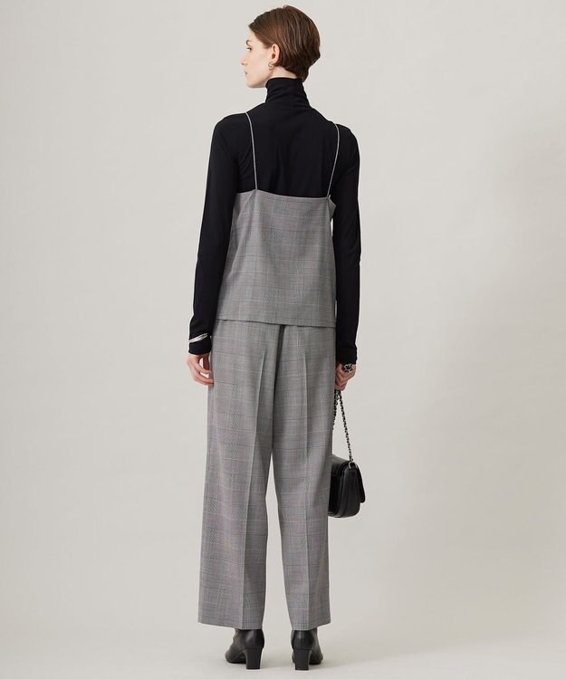 ICB L 【洗える】ウール2WAYストレッチ キャミソールブラウス グレンチェック系