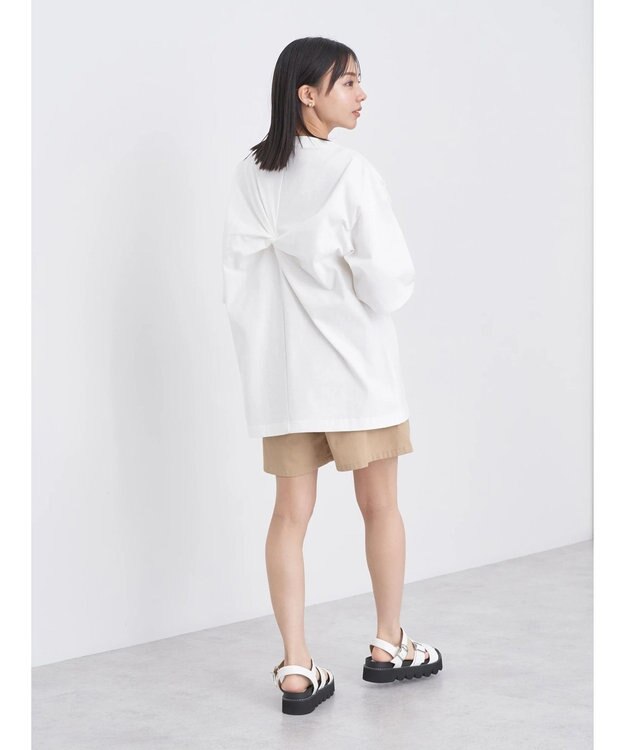 earth music&ecology バックディティールロゴＴＥＥ Off White