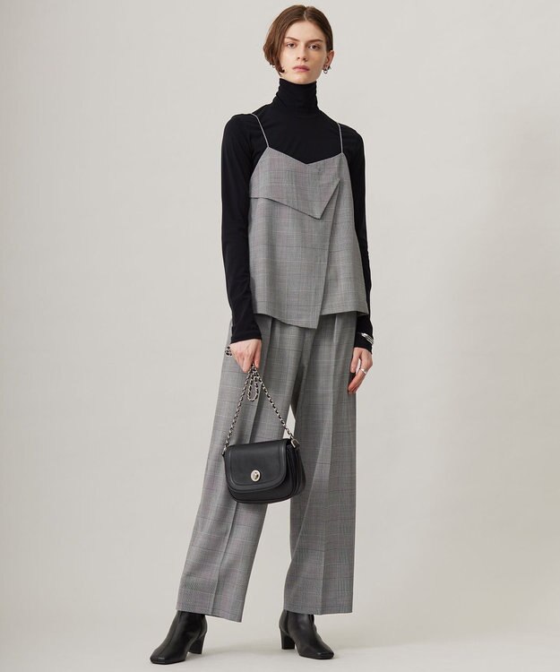 ICB L 【洗える】ウール2WAYストレッチ キャミソールブラウス グレンチェック系