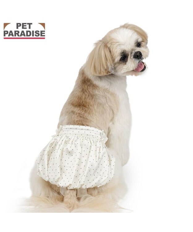 PET PARADISE ペットパラダイス バルーン サニタリーパンツ 《ドット柄》 小型犬 ホワイト