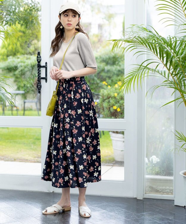 Tiaclasse L 【洗える】シアースリーブニットトップス グレー